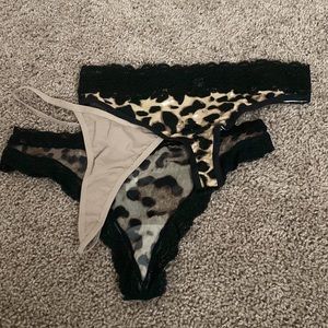 Three pack animal print thongs cheetah print thongs NWOT